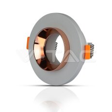 GU10 Fitting Concrete Metal Grey Recessed Light With Rose Gold Round, VT-862