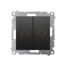 Žaluziové tlačítko 1+1 16A 250V,černá matná KONTAKT SIMON DZP1A.01/49