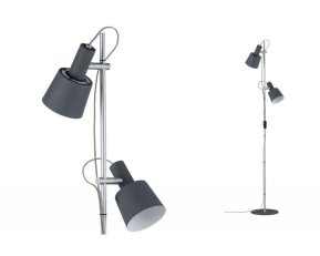 Stojací lampa Neordic Haldar šedá/chrom matný 796.90 PAULMANN 79690