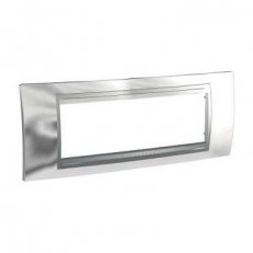 Unica Top rámeček šestimodulový Cromo lesk/Aluminium SCHNEIDER MGU66.106.010