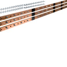 Cu sběrna 40x10mm, 1440mm, pro 6 polí, 3ks včetně šroubů HAGER UM10K