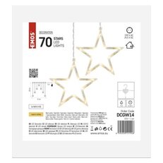 LED vánoční závěs - 7 hvězd, 67x125 cm, vnitřní, teplá bílá EMOS DCGW14