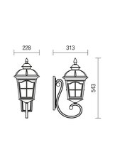 Nástěnné svítidlo YORK AP SUS E27 1X70W IP44 BR MED REDO 9646