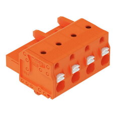 Pružinová svorka CAGE CLAMP oranžová 2,5mm2 4pól. oranžová WAGO 2231-704/008-000