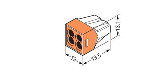 Spojovací krabicová svorka, 4x 0,75-2,5mm2 (CYA) WAGO 773-164
