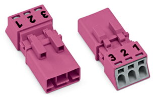 Zástrčka 3pól. Kód. B Růžová WAGO 890-293