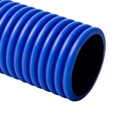 Tuhá dvouplášťová korugovaná bezhalogenová chránička KOPODUR 160 mm, modrá, 6m