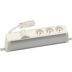 Prohloubený zásuvkový blok: 3x 250 V typ E + 2x zásuvka RJ45 hliník bílá