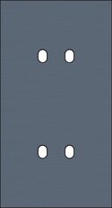 2násobný čelní panel, svislý, NIKO Toggle alu BLUE GREY BRUSHED 226-57852