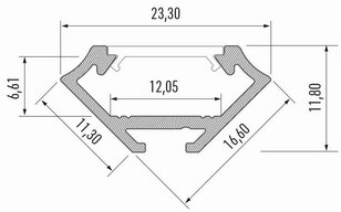 Hliníkový profil AL-PROFIL C BLACK 2M (10-0032-20), GREENLUX GXLP1023