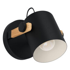 Nástěnné svítidlo HORNWOOD E27 černá-krémová/dřevo 1X28W IP20 EGLO 43518