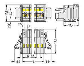 1vodičová pružinová svorkovnice, CAGE CLAMP, 0,5 mm2 WAGO 733-102/037-004