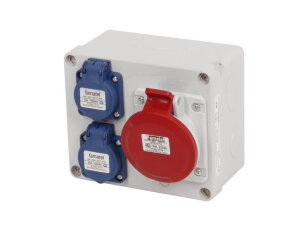 Krabice 3070-4pol. IP44 2x230V 1x400V/32A/4 FAMATEL 3070-4pol