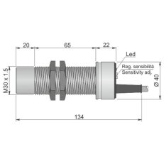 Kapacitní senzor d30 mm - Atex prach AECO SC30P-RE25 TA10' AD3 LC10