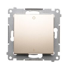 Spínač dvojpólový, řazení 2, (strojek s krytem)10AX, 250V, zlatá matná