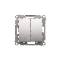 Dvojitý dvojpólový spínač 16AX 250V, stříbrná DW22A.01/43