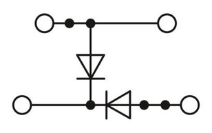 Řadová svornice elektronického prvku UTTB 2,5-2DIO/O-UL/UR-UL 3046676