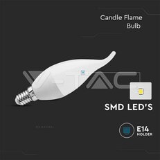LED Bulb 3,7W E14 Candle Flame 2700K VT-1818TP, SKU214164