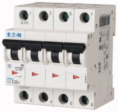 Eaton 279044 Jistič FAZ,charC,4pólový,In=0,5A,Icu=15kA(ČSN EN 60947-2)FAZ-C0,5/4