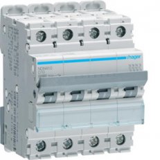 Jistič 4 pól. 10A, charakteristika D, 10 kA /ND410A/ HAGER NDN410
