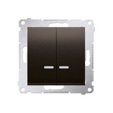 Spínač sériový IP44, s orientačním LED, 5So, 16AX 250V, hnědá matná metalizované