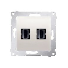 Dvojitá zásuvka HDMI, (strojek s krytem) krémová KONTAKT SIMON DGHDMI2.01/41