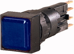 Eaton Q25LF-BL Hlavice pro signálky, 25x25 mm, zapuštěná, bez žárovky,IP65,modrá