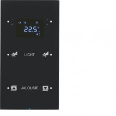Dotykový sensor 2-násobný s termostatem R.3 sklo, černá BERKER 75642155