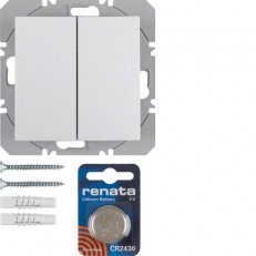 KNX RF tlačítko 2-násobné bateriové ploché quicklink S.1/B.x bílá lesk 85656289