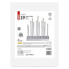 LED svícen stříbrný, 28,5 cm, 3x AA, vnitřní, teplá bílá, časovač EMOS DCAW02