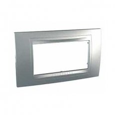 Unica Allegro Krycí rámeček čtyřmodulový, Aluminium SCHNEIDER MGU4.104.30