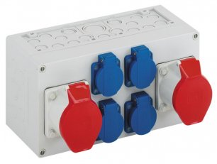 Zásuvková kombinace AKi 1-2S šedá IP44 IK08 300x150x132mm SPELSBERG 74112101