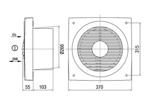 Maico 0081.0317 ENR 25 nástěnný axiální ventilátor - reversibilní