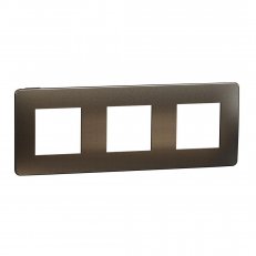 Krycí rámeček NOVÁ UNICA STUDIO METAL trojnásobný, Dark Aluminium/Černý
