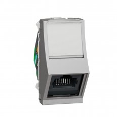 Unica Zásuvka datová zkosená RJ45 Kat.6 STP, 1M, Aluminium SCHNEIDER NU340630