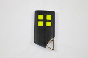 Bezkontaktní klíč a RF vysílač 125 kHz/433 MHz, 4 RF kanály (žlutá tlačítka)