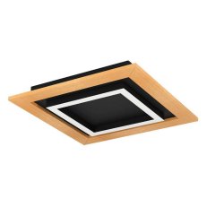 Stropní svítidlo TIRRENARA LED-CCT 370X370 černá/dřevo 21,6W IP20 EGLO 900603