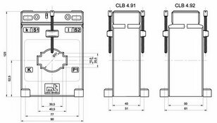Měřící trafo 0798 CLB 4.91 100/5A 1,5VA 0,5 FS10 120% násuvné, 40x10, 30x20, d31