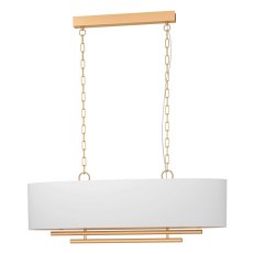 Závěsné svítidlo PINETARA 4xE27 kartáčovaná mosaz/bílá 160W IP20 EGLO 390182