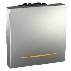 Unica Spínač se signalizační kontrolkou 1Ss,16A Aluminium SCHNEIDER MGU3.261.30S