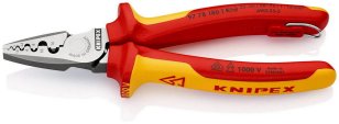 Lisovací kleště na koncové dutinky 180 mm KNIPEX 97 78 180 T BK