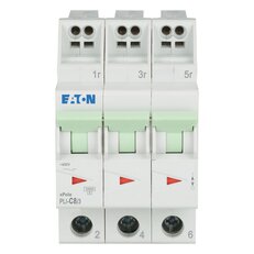 PLI-C8/3 Jistič PLI (bezšroubové svorky nahoře) char C 3-pólový 10kA 8A 101318