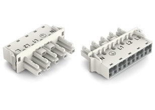 Zásuvka Snap-In, s přečnívajícím profilem konektoru, 5pól., bílá