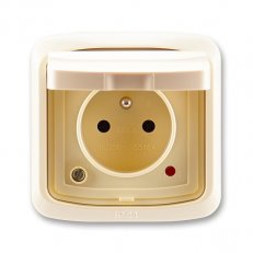 ABB Tango 5598A-2999C Zásuvka jednonás. s víčkem,s ochranou před přepětím,IP44