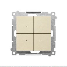 Spínač 4 násobný, elektronický (přístroj s krytem) champagne matná   TEW4.01/144