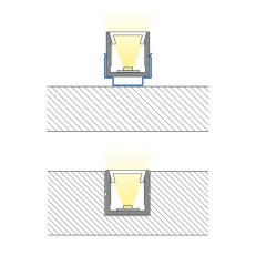 Přisazený hliníkový profil PW černý 11x11mm, včetně mléčného difuzoru, 1m