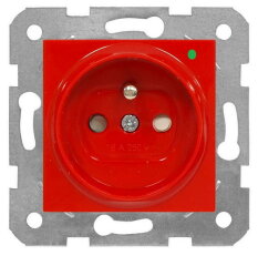 Zásuvka ČSN s clonkou a přepeťovou ochranou, červená SCHRACK EV101055CZ