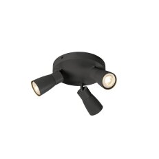 SLV PURI 2.0 Dome, nástěnné a stropní svítidlo, kulaté, 3 x max. 6W GU10, černé
