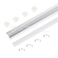 Aluminum Profil 2000 x 24.5 x 12.2mm Milky, VT-8115 V-TAC SKU3357