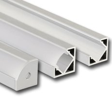 Rohový hliníkový profil RT, 19x19 mm, matný difuzor, komplet, 2 m